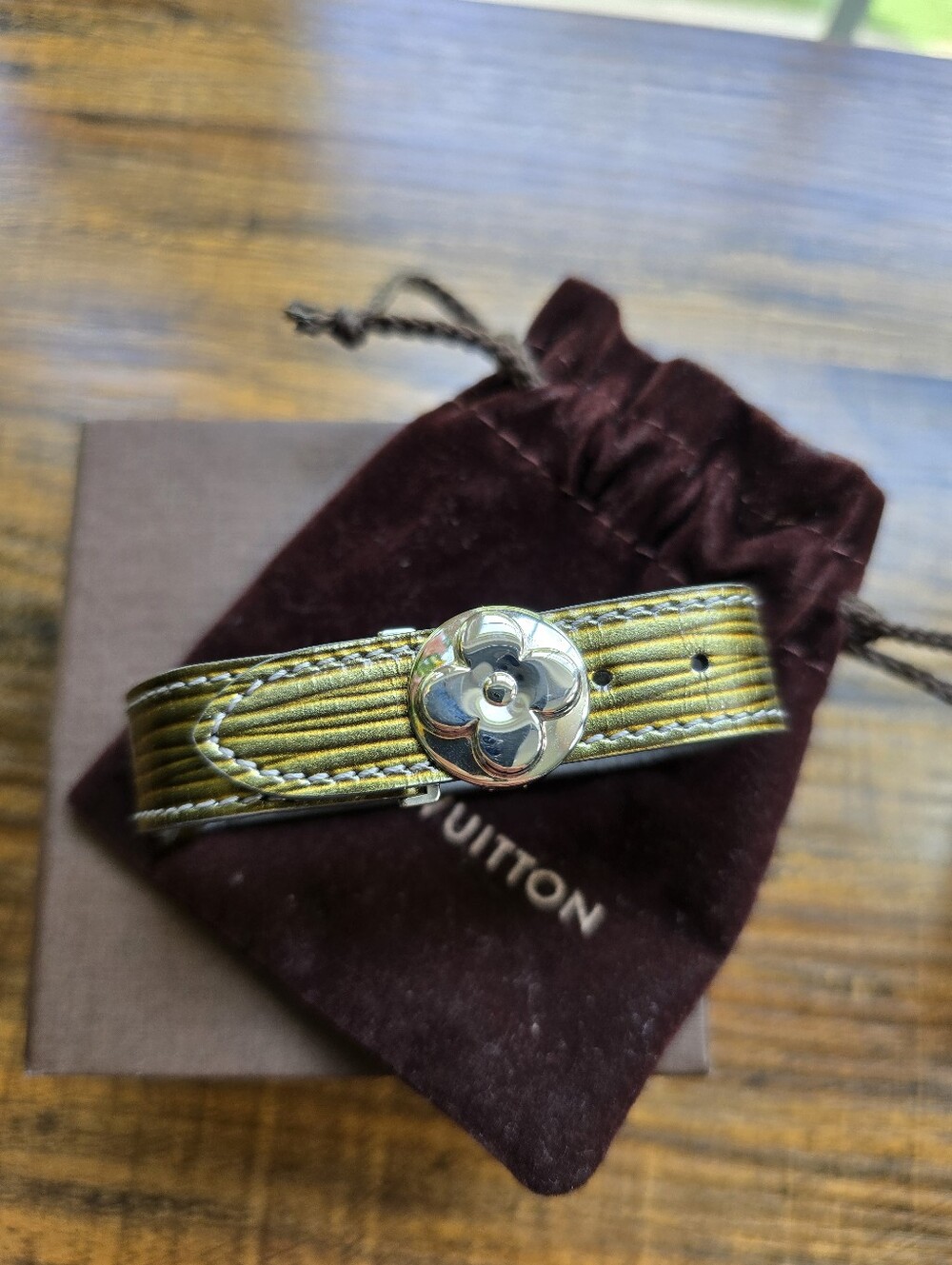 Louis Vuitton Good Luck Olive Green Epi Leather Bracelet
